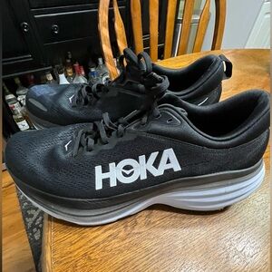Hoka One One Black and White Men's Shoes